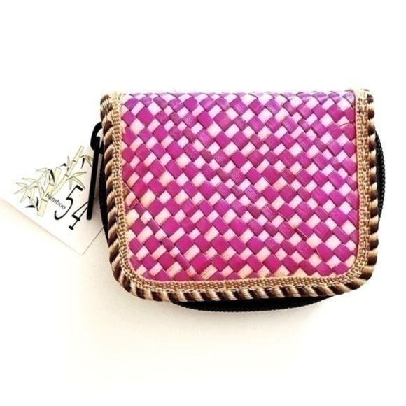 5 for $25! Coin Purse! Handwoven Bamboo! - Picture 1 of 5